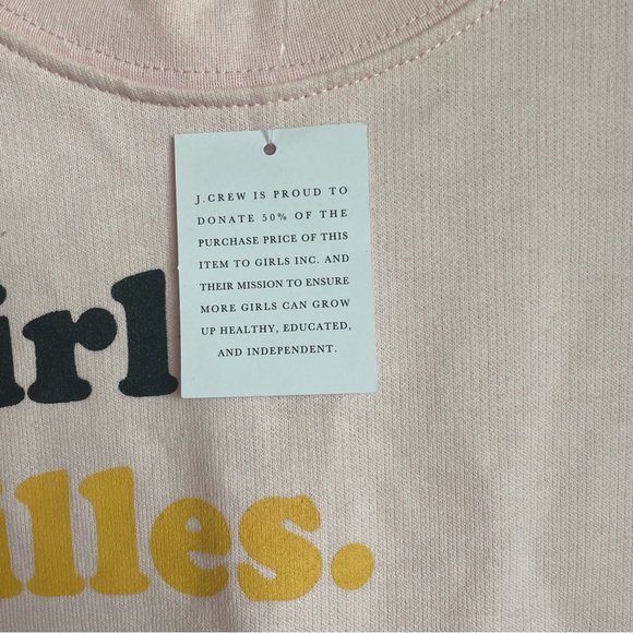 J. CREW GIRLS INC. PINK PULLOVER SWEATER SIZE MEDIUM LONG SLEEVE CREW NECK NWT - Picture 8 of 13